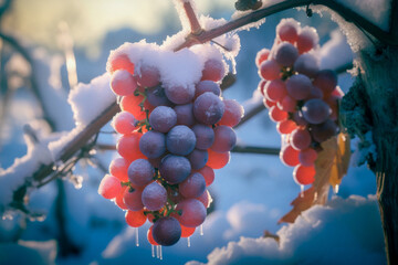 grapes covered with snow
