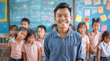 Obraz premium Teacher with students