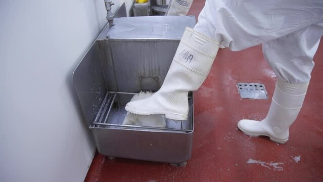 Cleaning boot with brush 4k sanitize 01