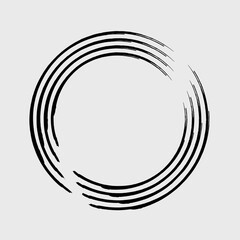 Black circle speed lines isolated. Abstract speed lines in circle form, vector.