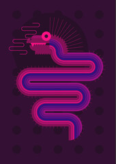 Abstract lines. Dragon. Animal of the year. Curves. year 2024. 