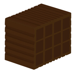 One block brick. vector illustration