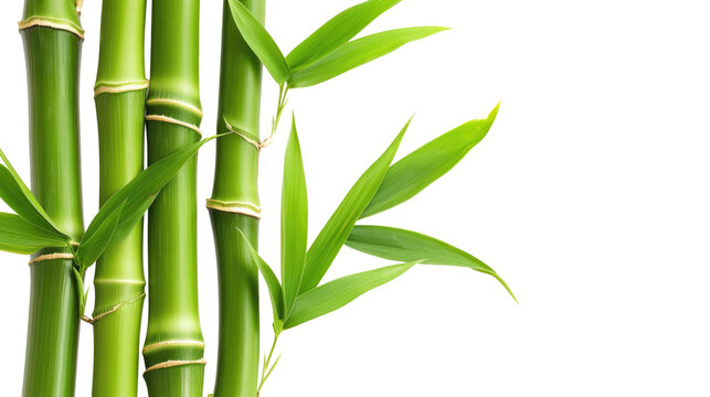 Branches of bamboo isolated on transparent background
