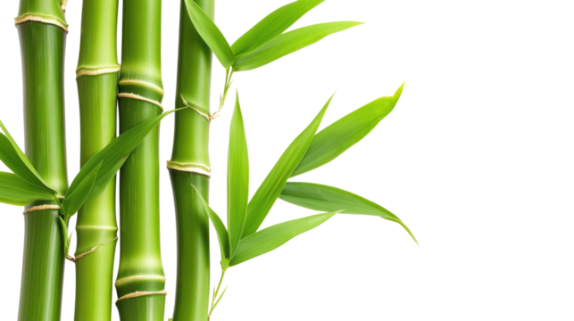 Branches of bamboo isolated on transparent background