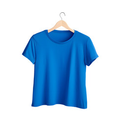 Photo of clean blue t-shirt without background. Ready for mockup