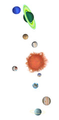Solar System with individual planets and Pluto (Digital Illustrations) austnrm