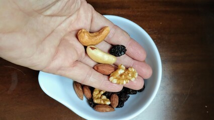 Dried fruits in hand 