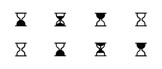 Hourglass icon. Sand watch icon set. Hourglass symbol. Flat vector illustration.