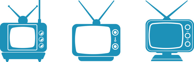 Vector icons of TVs and monitors, television technology