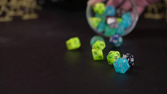 Dice Poured from Bowl