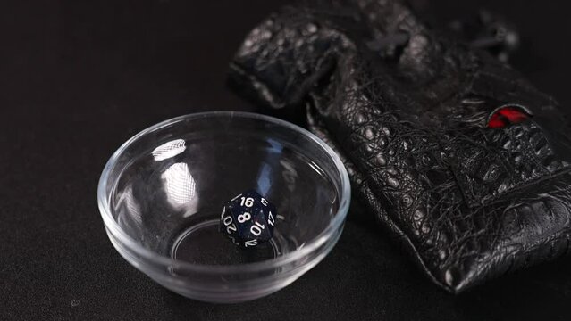 Black D20 in Bowl