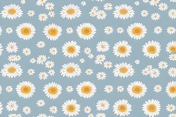 Repetitive daisies floral pattern