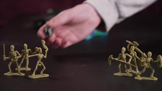 Dice Roll with Skeleton Figures