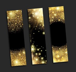 Golden Glitter Vertical Banners 1