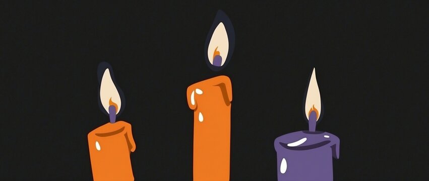 Digitally generated image of candles in the dark