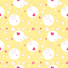 Cats, seamless pattern, cute texture