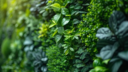 Green wall with plants and leaves. eco city concept