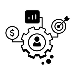 Linear Icons of CRM Services 
