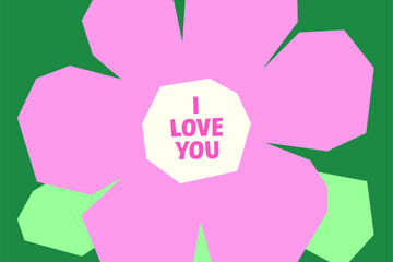 PINK FLOWER ON GREEN (4X6 POSTCARD)