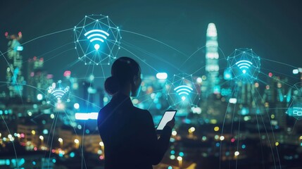 Fototapeta na wymiar Connectivity Unleashed: Wireless Signs Redefining Professionalism
