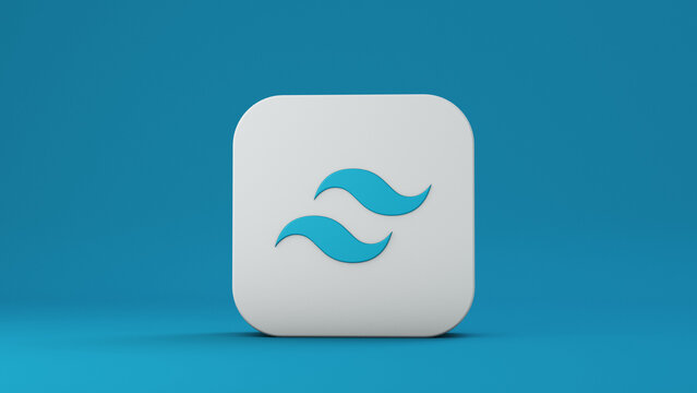 Tailwind CSS Logo, 3d render image. Minsk, Belarus &ndash; February, 2024.