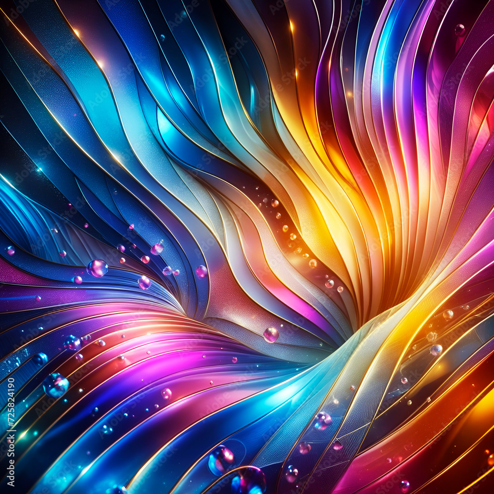 Wall mural abstract texture wallpaper and background with waves and curves in vivid colors. artistic pattern de