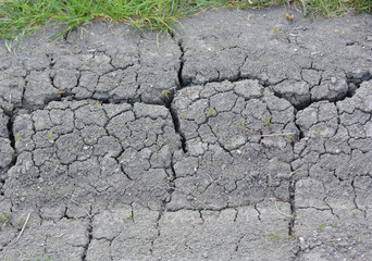 Cracked ground due to heat