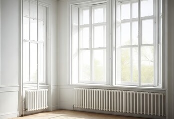 Fototapeta premium Empty room with window and radiator
