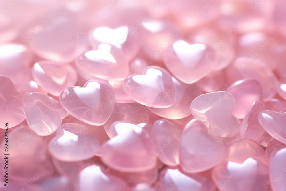 Poster a close-up view of a bunch of pink hearts. perfect for expressing love and affection.