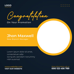 congratulation social media post design or banner design template