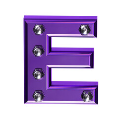 Purple symbol with bolts. letter e