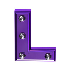 Purple symbol with bolts. letter l