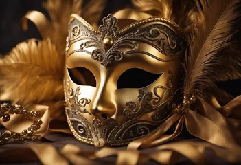 Deurstickers Mask carnival venice masquerade venetian party background theater purim costume italy Venice carneva © ArtisticLens