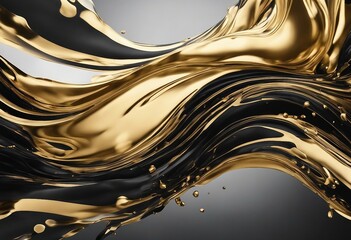 Gold abstract black marble background art paint pattern ink texture watercolor white fluid wall Abst
