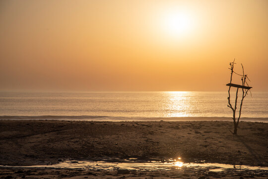 Abendstimmung am Strand, Cote d'Agent, Frankreich