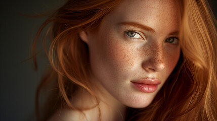 The Gaze of Grace  Portrait of a Redhead with Ethereal Beauty