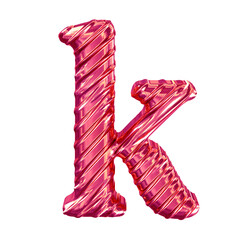 Ribbed pink  symbol. letter k