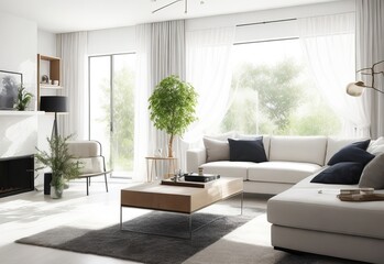 Fototapeta premium Modern living room with decoration