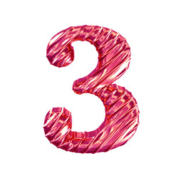 Ribbed pink  symbol.number 3