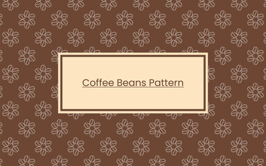 Coffee pattern with line art coffee beans 