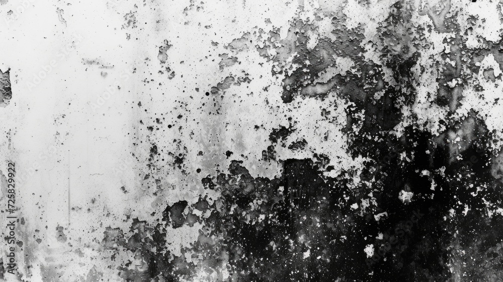 Poster a black and white photo capturing the texture and grime of a dirty wall. suitable for various artist