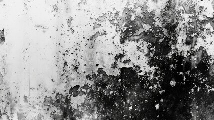 A black and white photo capturing the texture and grime of a dirty wall. Suitable for various artistic and design purposes - obrazy, fototapety, plakaty