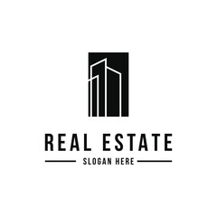 Real estate building logo design concept