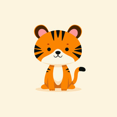 Cute baby tiger illustration