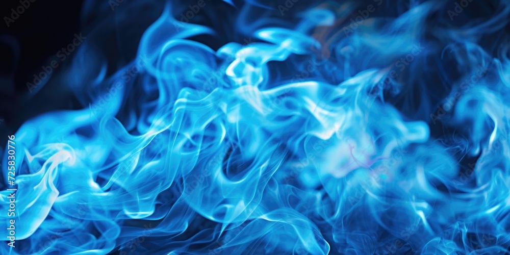 Aufkleber blue smoke captured in a close-up shot against a black background. perfect for adding a touch of mys