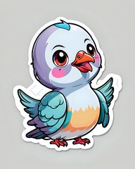 Illustration of a cute Pigeon sticker with vibrant colors and a playful expression