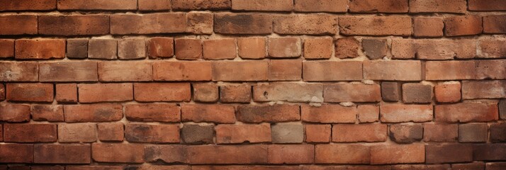Abstract grunge brick wall texture background. Long banner format