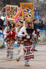 Fototapeta na wymiar Masquerade festival in Pernik, Bulgaria. Culture, indigenous