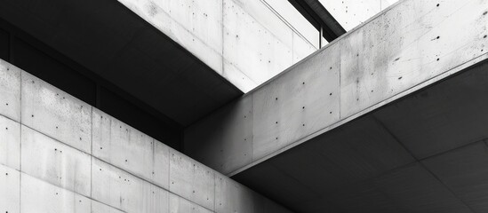 Building architecture exterior concrete modern minimalist design background. AI generated image - obrazy, fototapety, plakaty