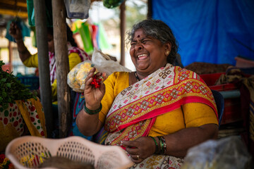 Flower Merchant: Indian Grandma's Friendly Banter